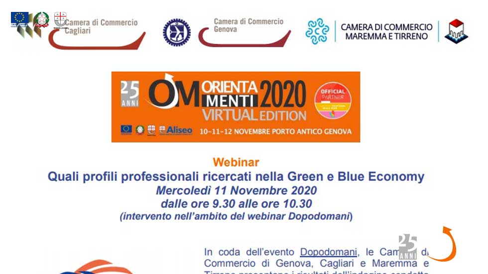 Le Camere di Commercio liguri a Orientamenti:  stand virtuale, filmati e webinar